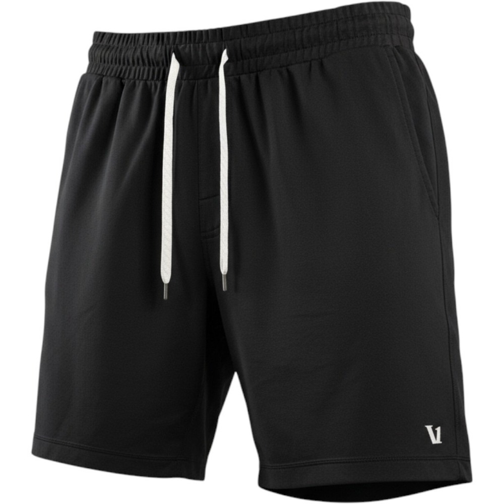 Vuori Ponto Performance Shorts Mens Black DreamKnit Athletic Gym Lounge V1 Logo